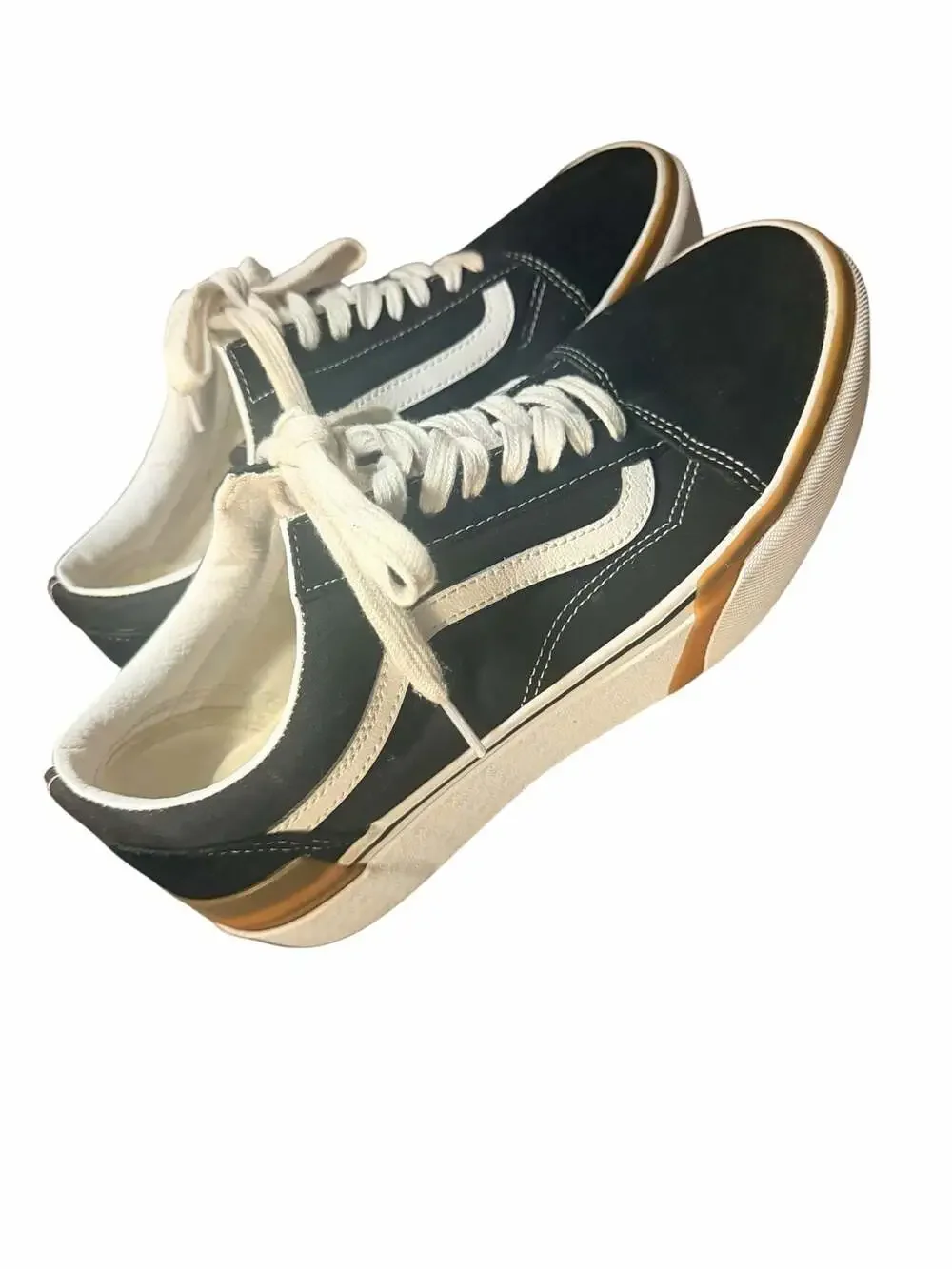 Vans Old Skool Stacked Black White Gum Platform Sneakers